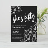 Black White 50ste verjaardagsfeestje Kaart (Staand voorkant)