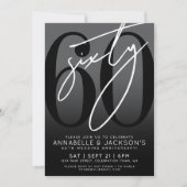 Black White 60ste Jubileum Kaart (Voorkant)