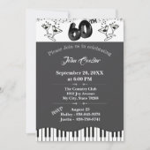 Black & White 60th Birthday Invitation with Martin Kaart (Voorkant)