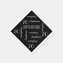 Black & White 70ste verjaardagsfeest met herhalend