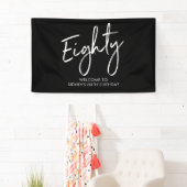 Black & White 80ste Verjaardag Feest Welkom Banner (Insitu)