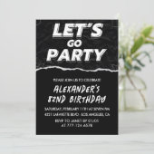 Black White 82e verjaardag uitnodigingen Mannen (Staand voorkant)