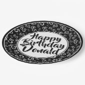 Black/White 85th Random Number Pattern Papieren Bordje (Gekanteld)