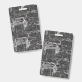 Black White Abstract Art Interior Design Texture Badge (Voor- en achterkant)