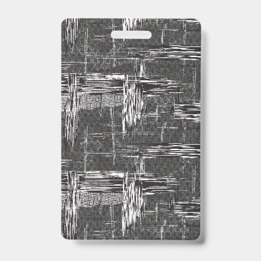 Black White Abstract Art Interior Design Texture Badge (Voorkant)
