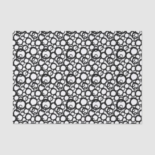 Black White Abstract Circles Collage Tissue Paper Tissuepapier (Voorkant)