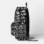 Black & White Abstract Doodle Backpack – Modern Mi Bedrukte Rugzak (Rechts)
