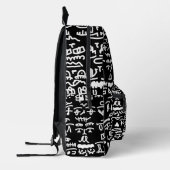 Black & White Abstract Doodle Backpack – Modern Mi Bedrukte Rugzak (Links)