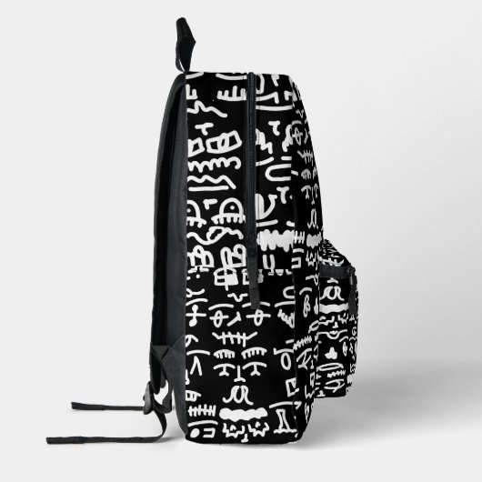 Black & White Abstract Doodle Backpack – Modern Mi Bedrukte Rugzak (Links)