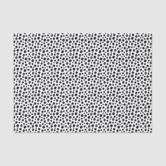 Black White Abstract Dots Collage Tissue Paper Tissuepapier (Voorkant)