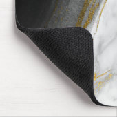 Black White Abstract Grey Carrara Gold Marble Muismat (Hoek)