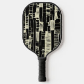 Black &white abstract modern Pickleball Paddle (Voorkant)