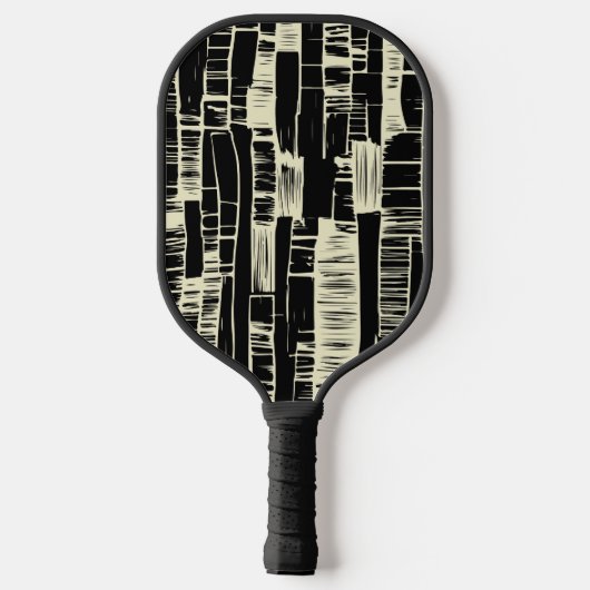 Black &white abstract modern Pickleball Paddle (Achterkant)