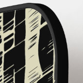 Black &white abstract modern Pickleball Paddle (Links Detail)