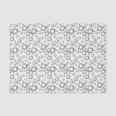 Black White Abstract Squares Collage Tissue Paper Tissuepapier (Voorkant)