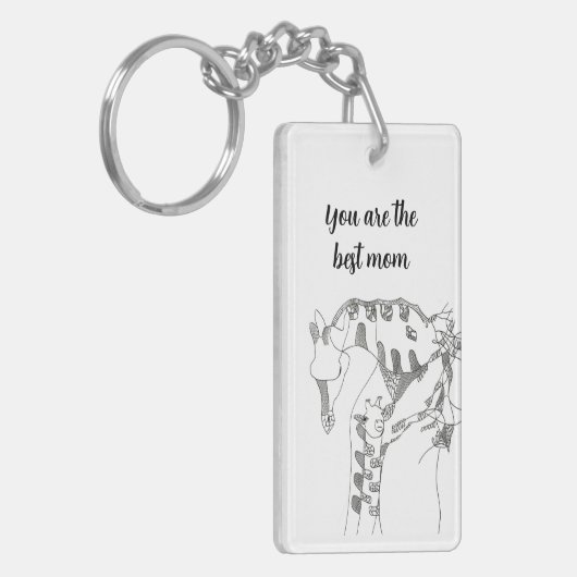 Black & white abstract stick  tapestries wood wall sleutelhanger (Voorkant Links)