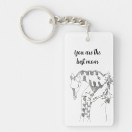 Black & white abstract stick  tapestries wood wall sleutelhanger