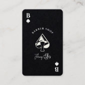 Black white Ace of spades barber shop Visitekaartje (Voorkant)
