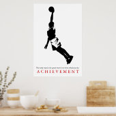 Black White Achievement Motivatie Basketball Poster (Keuken)