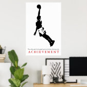 Black White Achievement Motivatie Basketball Poster (Thuiskantoor)