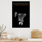 Black White Achievement Motivatie Basketball Poster (Keuken)