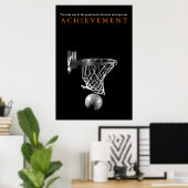 Black White Achievement Motivatie Basketball Poster (Thuiskantoor)