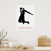 Black White Achievement Motivatie Basketball Poster (Keuken)