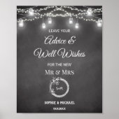 Black White Advice Well Wishes Sign Poster (Voorkant)