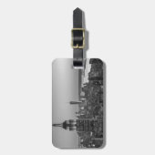 Black & White Aerial Uitzicht New York City Night Bagagelabel (Voorkant verticaal)