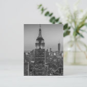 Black & White Aerial Uitzicht New York City Night Briefkaart (Staand voorkant)
