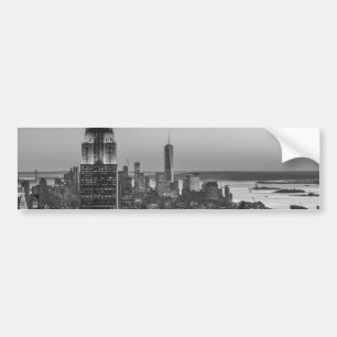 Black & White Aerial Uitzicht New York City Night Bumpersticker