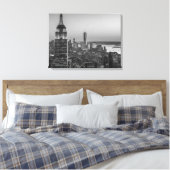 Black & White Aerial Uitzicht New York City Night Canvas Afdruk (Insitu (Slaapkamer))