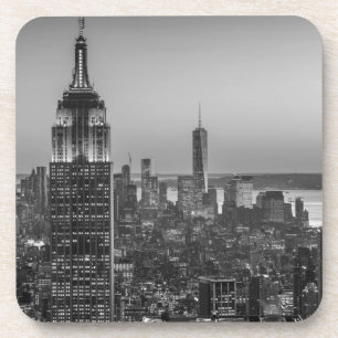 Black & White Aerial Uitzicht New York City Night Drankjes Onderzetter