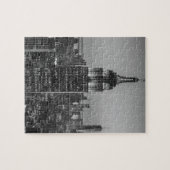 Black & White Aerial Uitzicht New York City Night Legpuzzel (Horizontaal)