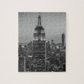Black & White Aerial Uitzicht New York City Night Legpuzzel (Verticaal)