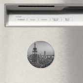 Black & White Aerial Uitzicht New York City Night Magneet (Insitu (Vaatwasser))