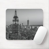 Black & White Aerial Uitzicht New York City Night Muismat (Met muis)