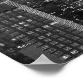 Black & White Aerial Uitzicht New York City Night Poster (Hoek)