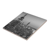 Black & White Aerial Uitzicht New York City Night Tegeltje (Zijkant)