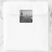 Black & White Aerial Uitzicht New York City Night Vierkante Sticker (Tas)