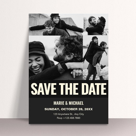 Black white Aesthetic movie scene wedding romance  Save The Date