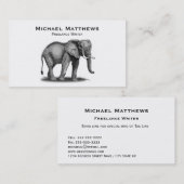 Black White African Elephant Personated Visitekaartje (Voorkant / Achterkant)