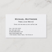 Black White African Elephant Personated Visitekaartje (Achterkant)