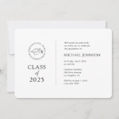 Black & White Afstudeerder Uitnodiging 2025 (Voorkant)