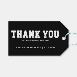 Black White afstudeerfeest bedankt Cadeaulabel
