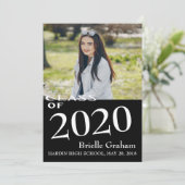 Black & White Afstuderen aangekondigd Aankondiging (Staand voorkant)