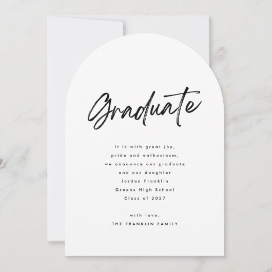 Black White Afstuderen Aankondiging Photo Arch Kaa (Achterkant)