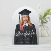 Black White Afstuderen Aankondiging Photo Arch Kaa (Staand voorkant)