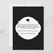 Black White Afstuderen Foto Afstuderen Aankondigin Kaart (Achterkant)