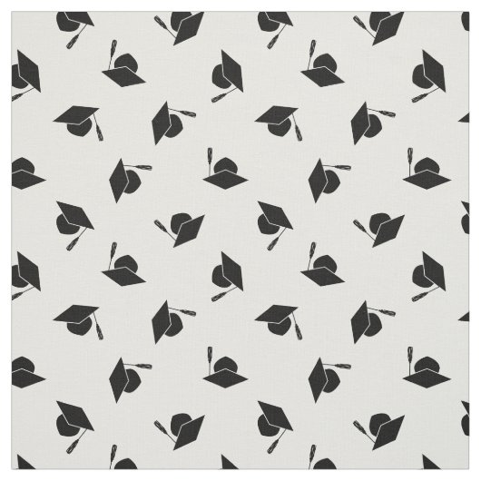 Black White Afstuderen Pattern Stof (Swatch)